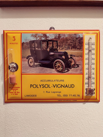 Thermomètre et sablier publicitaire ancien - Années 60 - Le Sélectionneur - Brocante en ligne