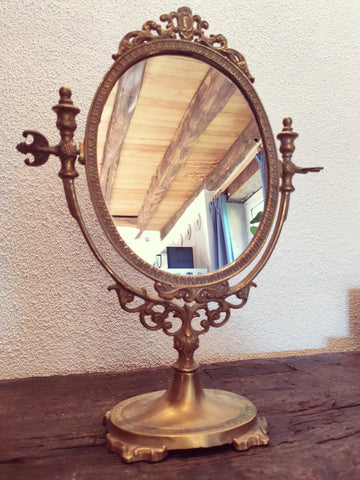Miroir de coiffeuse ancien basculant - Le Sélectionneur - Brocante en ligne