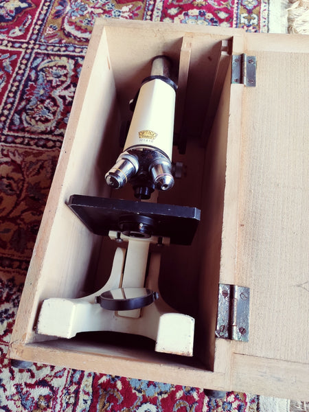 Microscope pédagogique vintage Optico Paris n°1418 - Le Sélectionneur - Brocante en ligne