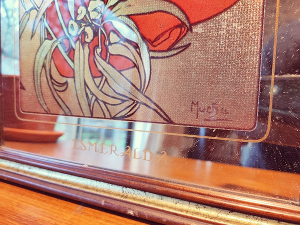 Duo de miroirs art nouveau Alphonse Mucha - Esmeralda et Topazio - Le Sélectionneur - Brocante en ligne