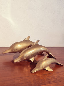 Lot de 3 dauphins vintages en laiton - Le Sélectionneur - Brocante en ligne