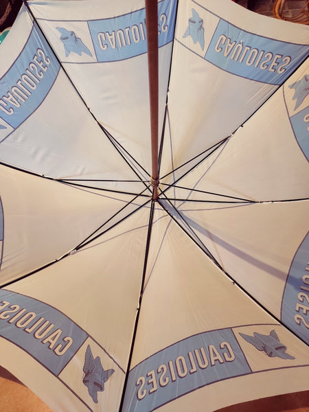 Rare parapluie vintage publicitaire Gauloises manche bois - Le Sélectionneur - Brocante en ligne