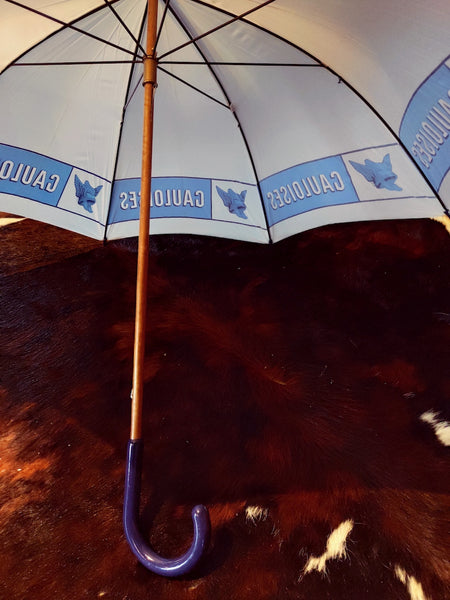 Rare parapluie vintage publicitaire Gauloises manche bois - Le Sélectionneur - Brocante en ligne