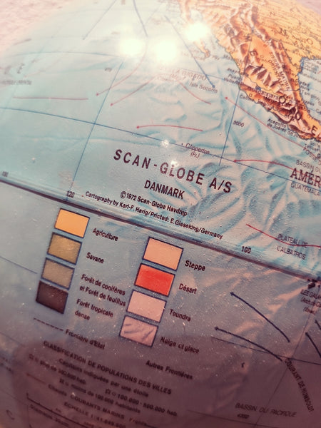 Globe-terrestre / Mappemonde lumineux Scan-Globe Danemark - 1972 - Le Sélectionneur - Brocante en ligne