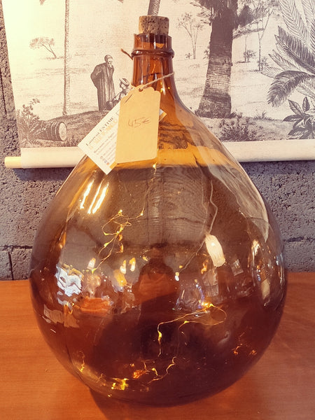 Dame jeanne en verre ambré vintage 15 litres - Le Sélectionneur - Brocante en ligne