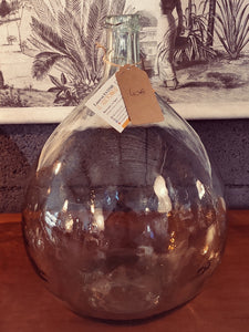 Dame jeanne en verre transparent vintage 15 litres - Le Sélectionneur - Brocante en ligne