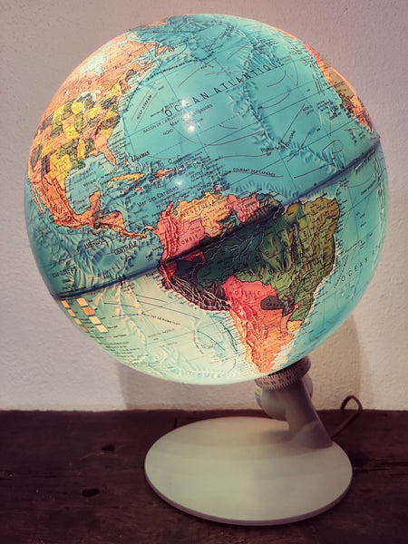 Globe-terrestre / Mappemonde lumineux Scan-Globe Danemark - 1972 - Le Sélectionneur - Brocante en ligne
