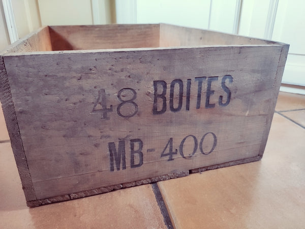 Caisse en bois vintage Lait Mont Blanc