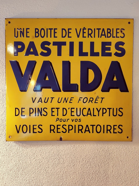 Plaque émaillée vintage Pastilles Valda
