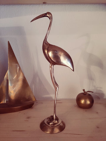 Héron vintage en laiton