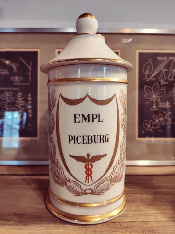 Pot de pharmacie / d'apothicaire ancien en porcelaine de Limoges - 1950/60