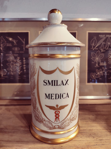 Pot de pharmacie / d'apothicaire ancien en porcelaine de Limoges - 1950/60