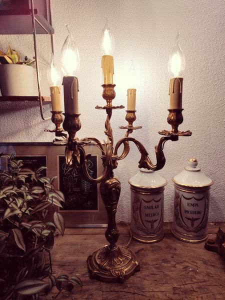 Candélabre / chandelier électrique en bronze doré - 1950/1960