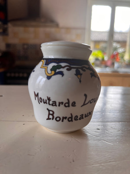 Pot de moutarde vintage Moutarde Louit Bordeaux en Opalex France - 70'S
