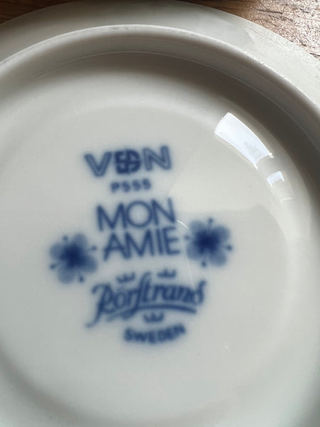 Tasse et sous-tasse vintage en porcelaine "Mon Amie" par Marianne Westman pour Rörstrand (Sweden) - 80'S