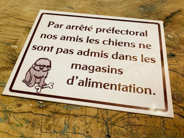 Panneau d'information vintage de magasin