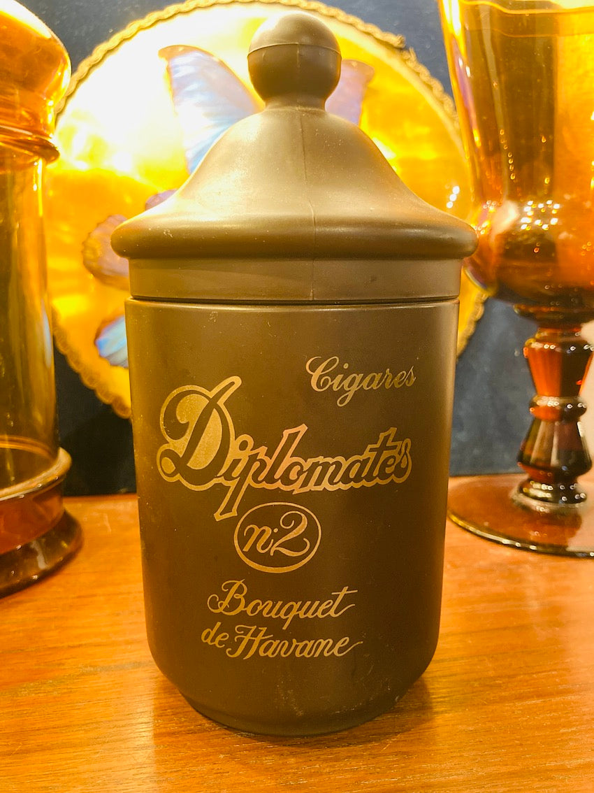 Pot à cigare publicitaire cigares Diplomates N°2 en céramique