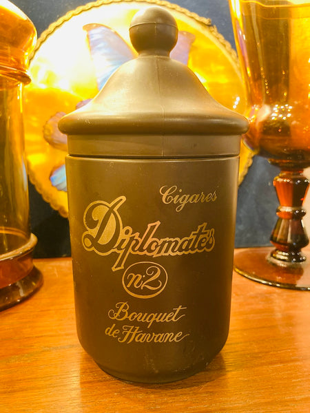 Pot à cigare publicitaire cigares Diplomates N°2 en céramique