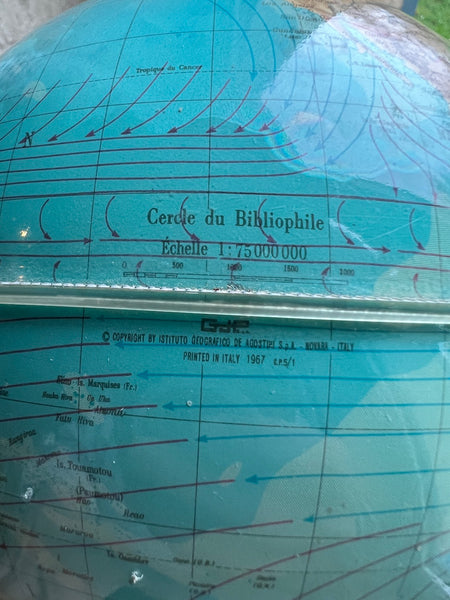 Petit globe terrestre / vide-poche de bureau vintage - Cercle du Bibliophile - 1967
