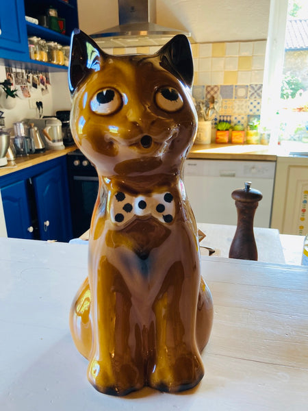 Pichet chat vintage en céramique - Années 70