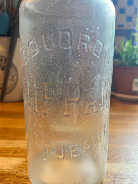 Carafe vintage Goudron Jifran Bordeaux en verre soufflé - Années 30/40