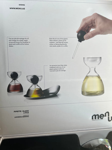 Service huile / vinaigre design Pipette Glass par Lovorika Banovic pour Menu - Danemark - 2005
