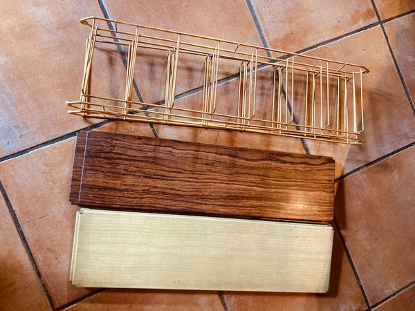 Double étagère modulaire et murale métallique vintage string - Années 60