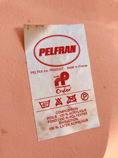 Chaise moumoute Pelfran jaune doré vintage - Années 60