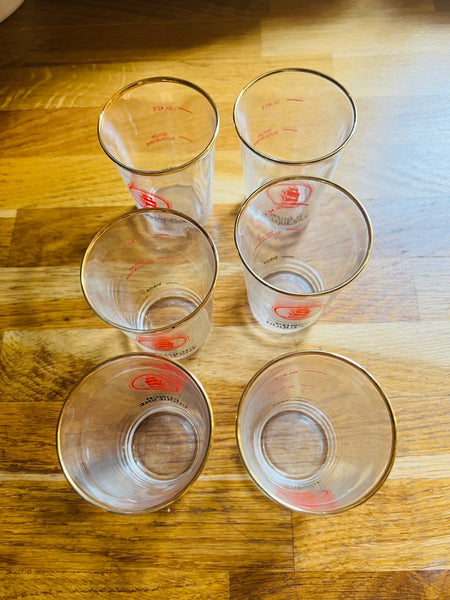 6 verres vintages gradués à punch Duquesne