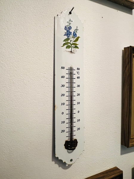 Thermomètre vintage en tôle émaillée