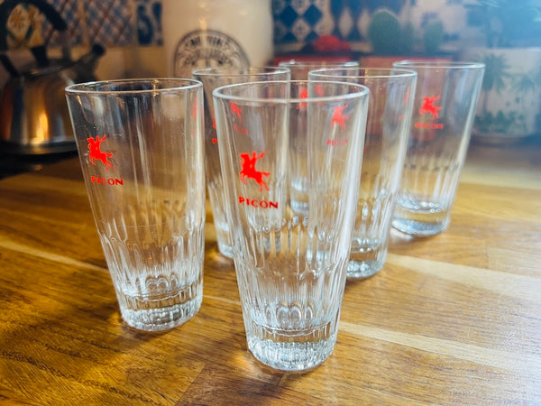 Lot de 6 verres vintages Picon - Années 60/70