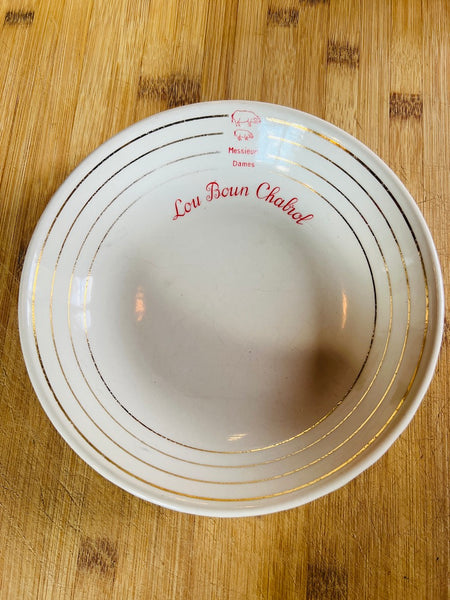 Assiette vintage en faïence Lou Boun Chabrol (Périgord) - Années 70.