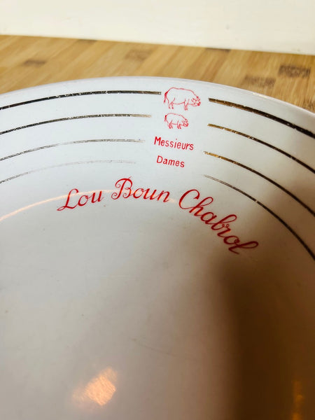 Assiette vintage en faïence Lou Boun Chabrol (Périgord) - Années 70.