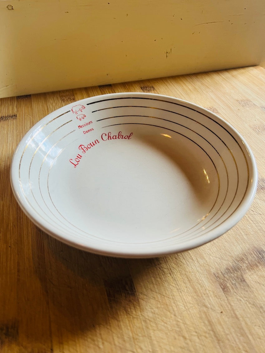 Assiette vintage en faïence Lou Boun Chabrol (Périgord) - Années 70.