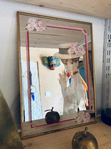 Miroir vintage rectangulaire années folles - 1970