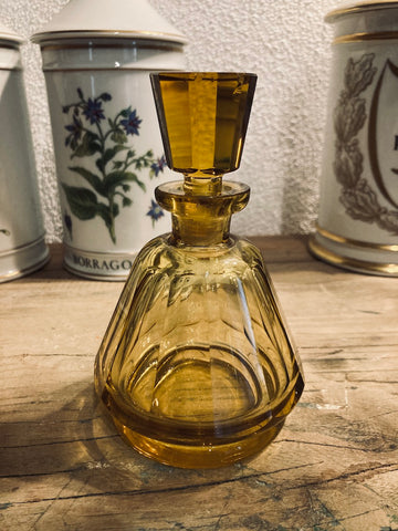 Flacon de toilette / parfum art déco vintage en cristal de Bohème - 1920/1940