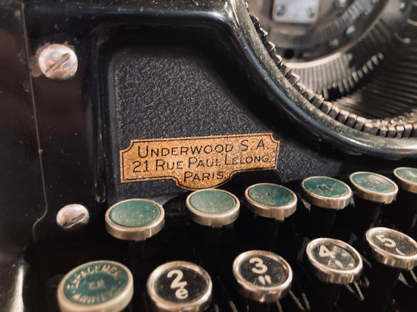 Rare machine à écrire vintage Underwood 14 USA en version Azerty - 1921