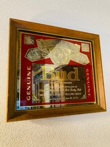 Miroir publicitaire vintage Bud King of beers - 1990