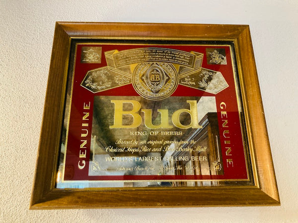 Miroir publicitaire vintage Bud King of beers - 1990
