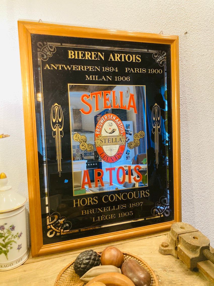 Miroir publicitaire vintage Stella Artois - 1980