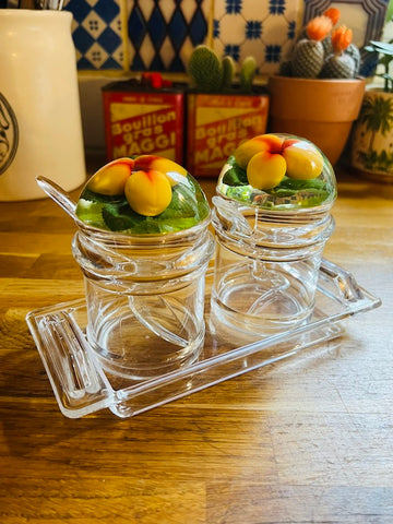 Service à confiture vintage en plexiglas