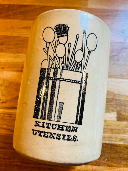 Pot à ustensiles de cuisine vintage en grès Pearsons of Chesterfield - England