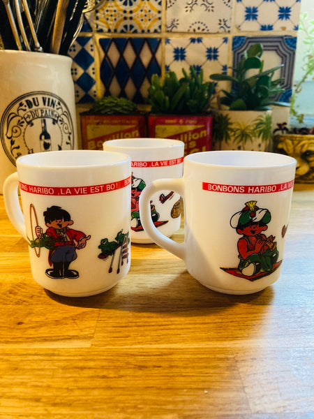 Lot de 3 mugs Arcopal vintages pour Haribo