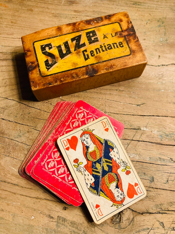 Jeu de 32 cartes vintage St Raphael dans sa boite Suze