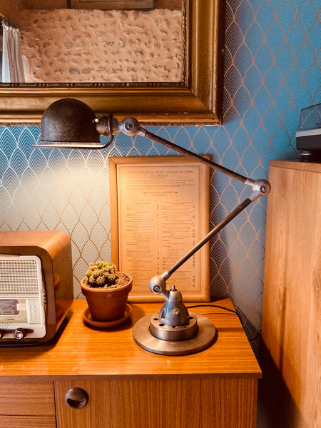 Lampe d'atelier Jieldé vintage 2 bras restaurée