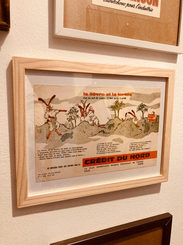 Buvard publicitaire vintage Crédit du Nord encadré