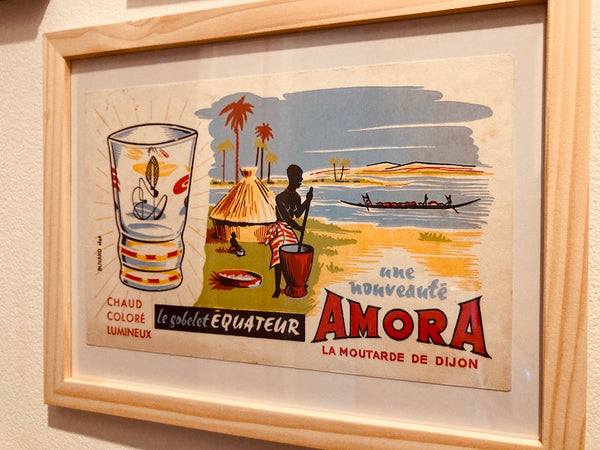 Buvard publicitaire vintage Amora encadré