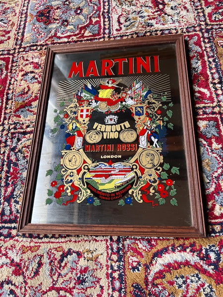 Cadre miroir publicitaire vintage Martini - Années 70/80