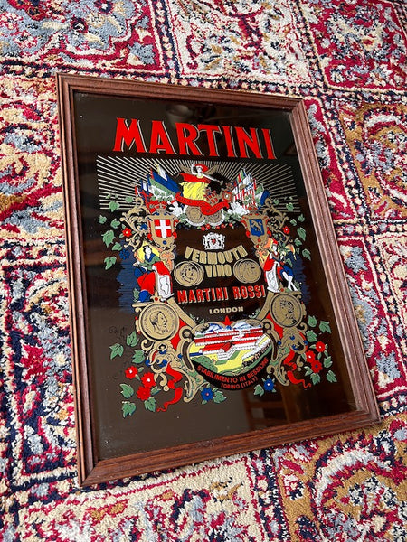 Cadre miroir publicitaire vintage Martini - Années 70/80