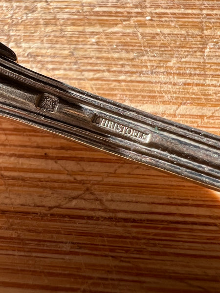 6 cuillères à moka vintages Christofle Chinon en métal argenté - Poinçon balance (1844/1935)